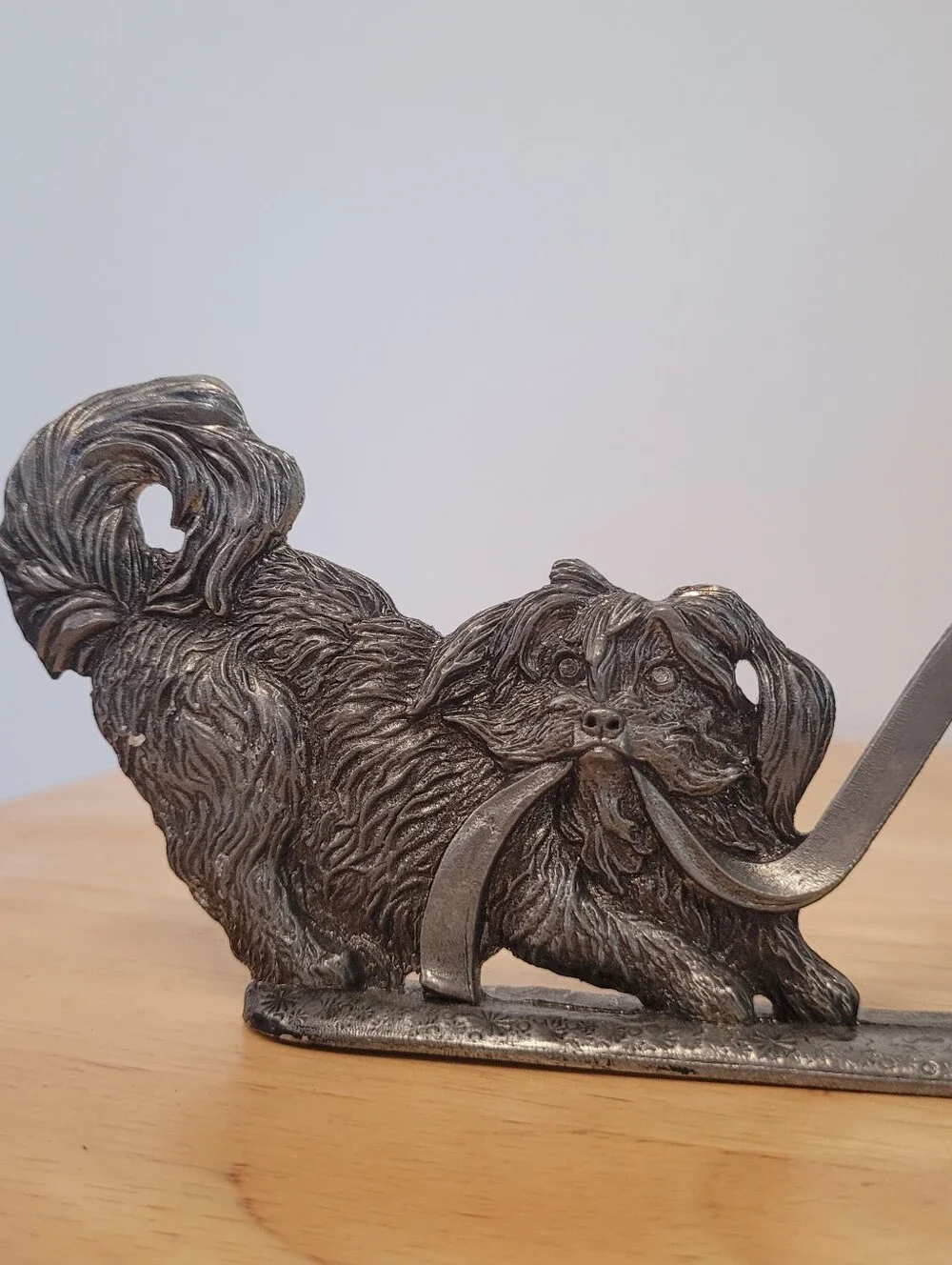 Metzke pewter Christmas dog mantel shelf sitters Vintage Holiday Decor